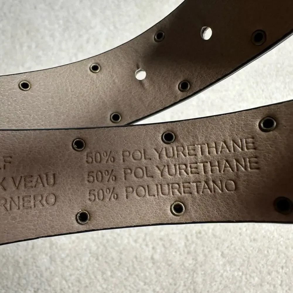 Urban Outfitters Brown and Gold Belt with Circular Buckle - Picture 4 of 7